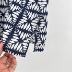 J.Crew Navy White Print V Neck Cotton 3/4 Sleeve Tunic Top Women's Size Medium Blue Photo 1