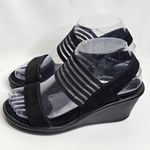 Skechers Womens Cali Rumblers Strappy Wedge Sandals Size 6 Black Slingback Photo 0