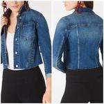 Bar III  distress seam-detail jean jacket, size S denim jacket Photo 1