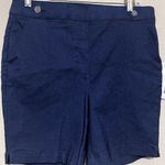 Rafaella  Navy Blue Nautical Shorts stretch pull-on sz 12 marine sailor Photo 0