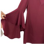 Charles Henry  Bell Sleeve Maroon Dress Size XS Photo 1