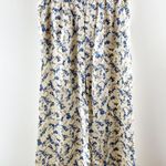 A New Day High Rise Wide Leg Floral Print Pants Cream Blue Large Photo 3