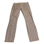 Mother The Looker Crop High Meadow Stripe Skinny Jeans Pants Stripe Size 25 Blue Photo 2