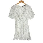 ZARA Polka Dot Mini Dress Sz Small Swiss Dot Ruffle Flutter Sleeves Photo 3