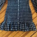 Veronica Beard  NWT Kelsey Plaid Peplum Shirt Dress in Ink/White Size 8 Photo 5