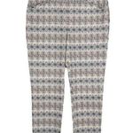 Chico's Josie So Slimming Slim Ankle Pant Ikat Stripe White Blue Size Large NWT Photo 0