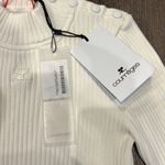 Courreges Logo Embroidered Ribbed Knit Crop Top White Photo 9