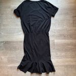 Veronica Beard Jeans Cotton Ruched Ruffle Hem Short Sleeves Black Dress Size M Photo 11