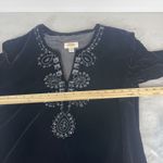 Talbots  Tunic Top 8 Black Velvet Beaded Silk Blend Formal Dressy Modest‎ Mature Photo 7