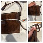 Sergio’s Collection cow hide fur leather western ranch brown crossbody Photo 6