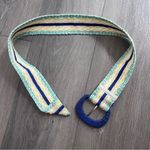 Colorful Knit Belt with Chunky Blue Buckle Photo 6