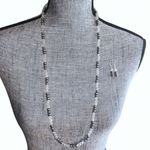 Beaded Necklace Earrings Set Glass Beads Faux Pearls Formal Wedding Gift Elegant Purple Photo 0