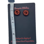 New fall earrings burnt orange retro button stud earrings retro preppy earrings Photo 2