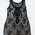 White House | Black Market  WHBM Black Lace Sequin Dress Tank Top Size XXS Photo 0