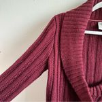Harley Davidson Harley-Davidson Cardigan Maroon Shawl Collar Moto Zip Knit Sweater Sz M GUC Photo 4