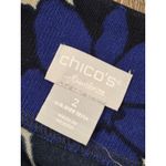 Chico's  Travelers Floral Stretch Navy Bell Sleeve Below Knee Business Size 2 Photo 2