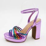 Bamboo NWT  STRAPPY MULTI PLATFORM LAVENDER MULTI 8.5 Photo 0