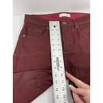 Loft Womans Slim Pockets Skinny Jeans 4 (27 In) Maroon Looks Like Leather Photo 6