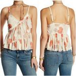 Free People  Melbourne Ruffle Ribbed Tank Frilly Floral Tiered Fairy Size Medium Photo 1