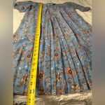 Anthropologie Satin + Babi Marina Blue Floral Puff Sleeve Summer Dress Sz 4 Photo 8