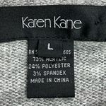 Karen Kane L Oversized Embroidered Sweater Gray front pockets Lagenlook Photo 2