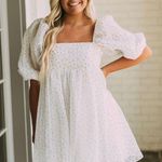 These Three Boutique White Polka Dot Babydoll Dress Photo 0