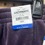 Lazypants Womens Heavyweight High Rise Velour Joggers NWT Purple Size L Photo 5