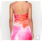 Beginning Boutique NWT  Marbelle Pink Print Satin Mini Dress Tie Dye Size 14 Photo 2