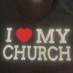 Hanes I LOVE MY CHURCH Black Graphic Shirt Size XL EUC #2462 Photo 1
