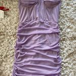 Purple Ruched Bodycon Dress Size L Photo 0