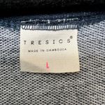 Tresics  Blue Short Sleeve Top Raw Hem Scoop‎ Neck Tunic Large Casual Photo 1