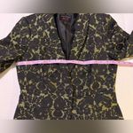Banana Republic L’Wren Scott Black & Bright Celery Glam Brocade Blazer Jacket Photo 10