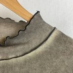 POL  Tan Ribbed Long sleeve Ruffle Trim Tee T Shirt M Photo 4