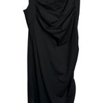 Ribbed Bodycon Midi Dress Ruched Sleeveless Casual Black Dress‎ Size M Photo 0