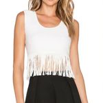 BCBG MAXAZRIA Jaleigh Women’s Cream Cotton Fringe Shell Tank Top Large like new Photo 0