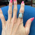 Vintage Lu Guer Sterling Silver Aquamarine Colored Stone Ring Photo 0