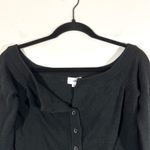 LNA LPA Black Off The Shoulder Cardigan Sweater Photo 2