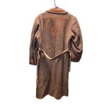 Vintage Western boho handmade size L embroidered wool midi coat. Sash tie. Tan Size L Photo 2