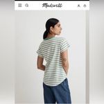 Madewell Women’s Whisper Crew Neck Tee Lobster Stripe/Green White Cotton/Medium Photo 11