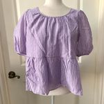 Anthropologie NWT Find Me Now Liljana Babydoll Blouse Lilac L Photo 3