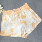 All In Motion French Terry High Rise Tie Dye Lounge Shorts with Pockets Orange & White Medium Photo 2