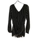 E&M Striped Romper Long Sleeve Chain Belt V Photo 5
