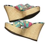 Emilio Pucci  Firenze Velvet Raffia Wedge Sandals Shoes size 6 Photo 7
