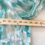 JM Collection Linen Blend Button Up 3/4 Sleeve Shirt Lace Trim Feminine Style 20 Green Size 20W Photo 4