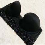 PINK - Victoria's Secret PINK Victoria’s Secret Black Sequin Bustier Size 34B Photo 2