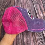 Simply Southern  Distressed Mama Bear Womens Cap Pink & Purple Ponytail Back Photo 6