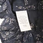 Abound  Navy Blue Floral Cropped Tank Top Ruffle Cinched Front Size Small NEW Photo 7