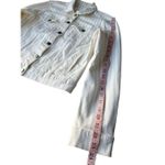 frame denim FRAME Le Vintage Courtyard Striped Cropped Denim Jacket Size M Photo 8