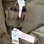 Cinq a Sept NEW Giles satin olive green cargo pant joggers women's size XL Photo 5