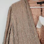 Retrofete Gabrielle Robe Dress in Nude Silver Sequins Size XS *Missing Belt* Tan Photo 1